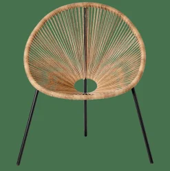 ACAPULCO Chaise Lounge Noir, Naturel