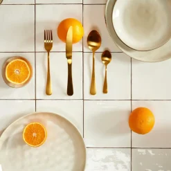 AXELLE Couverts 16 Pièces Doré