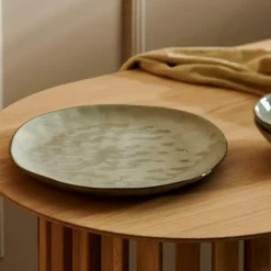 EARTH LAGOON Assiette Plate Vert Clair