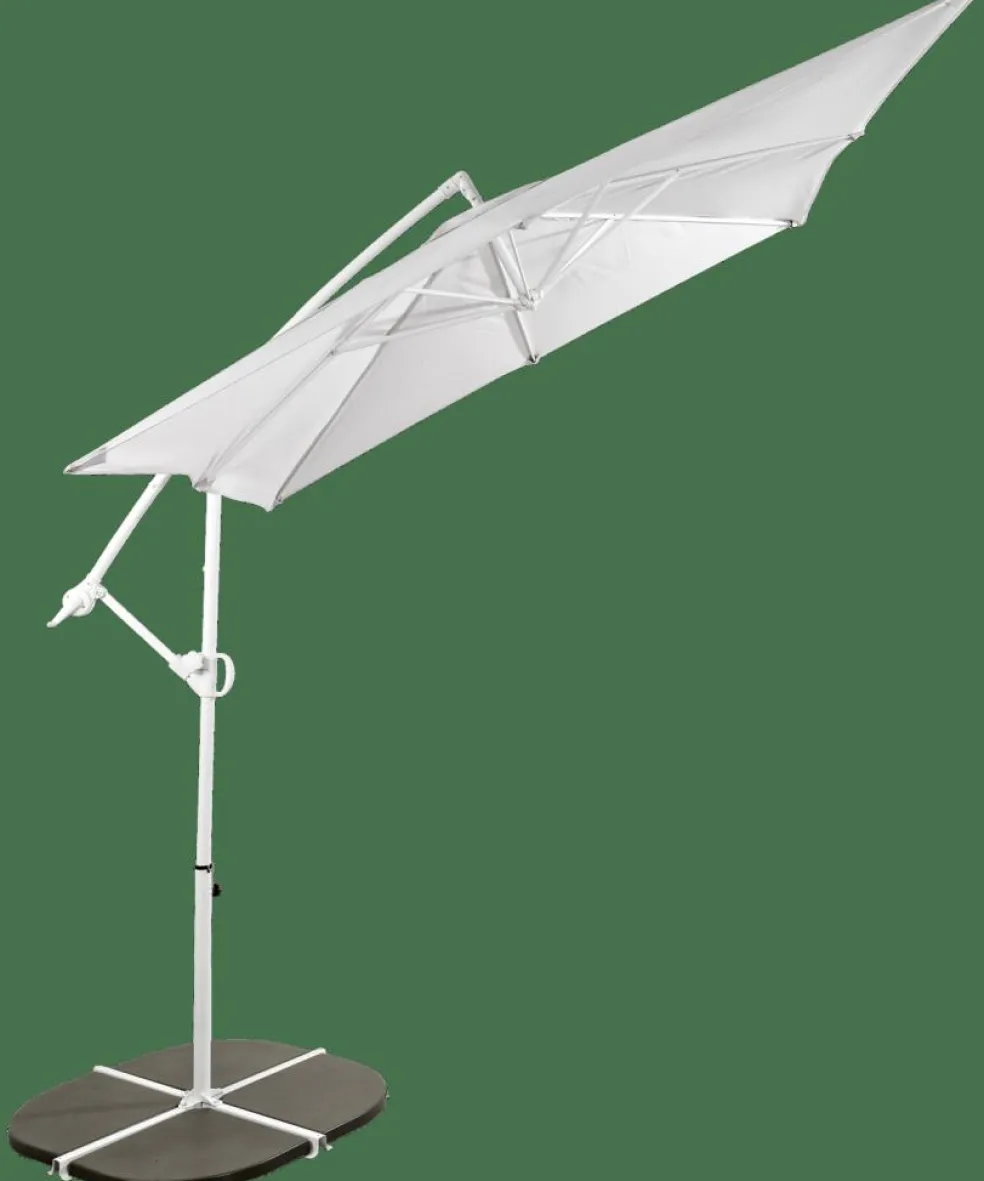 FIJI Parasol Déporté Sans Pied De Parasol Gris Clair