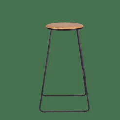 GIULIA Tabouret De Bar Noir, Naturel