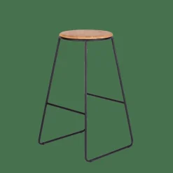 GIULIA Tabouret De Bar Noir, Naturel