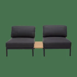 HANNA Lounge Teck Fauteuil Noir
