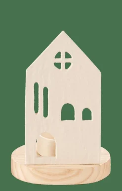 HOME Porte-bougie Chauffe-plat Blanc, Naturel