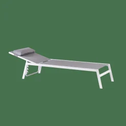 HUGO Chaise Longue Blanc, Gris