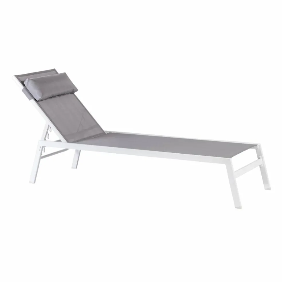 HUGO Chaise Longue Set De 2 Blanc / Gris