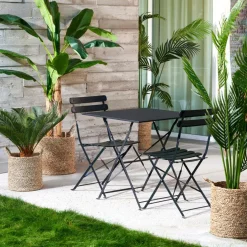 IMPERIAL Table Pliante Carré Noir