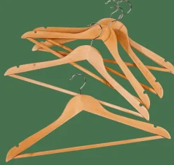 NEW WOOD Cintres Set De 5 Naturel