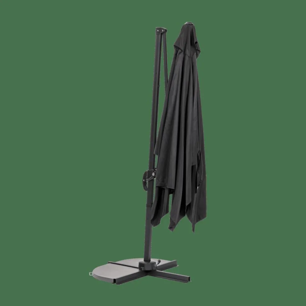 RIVA Parasol Déporté Sans Pied De Parasol Noir