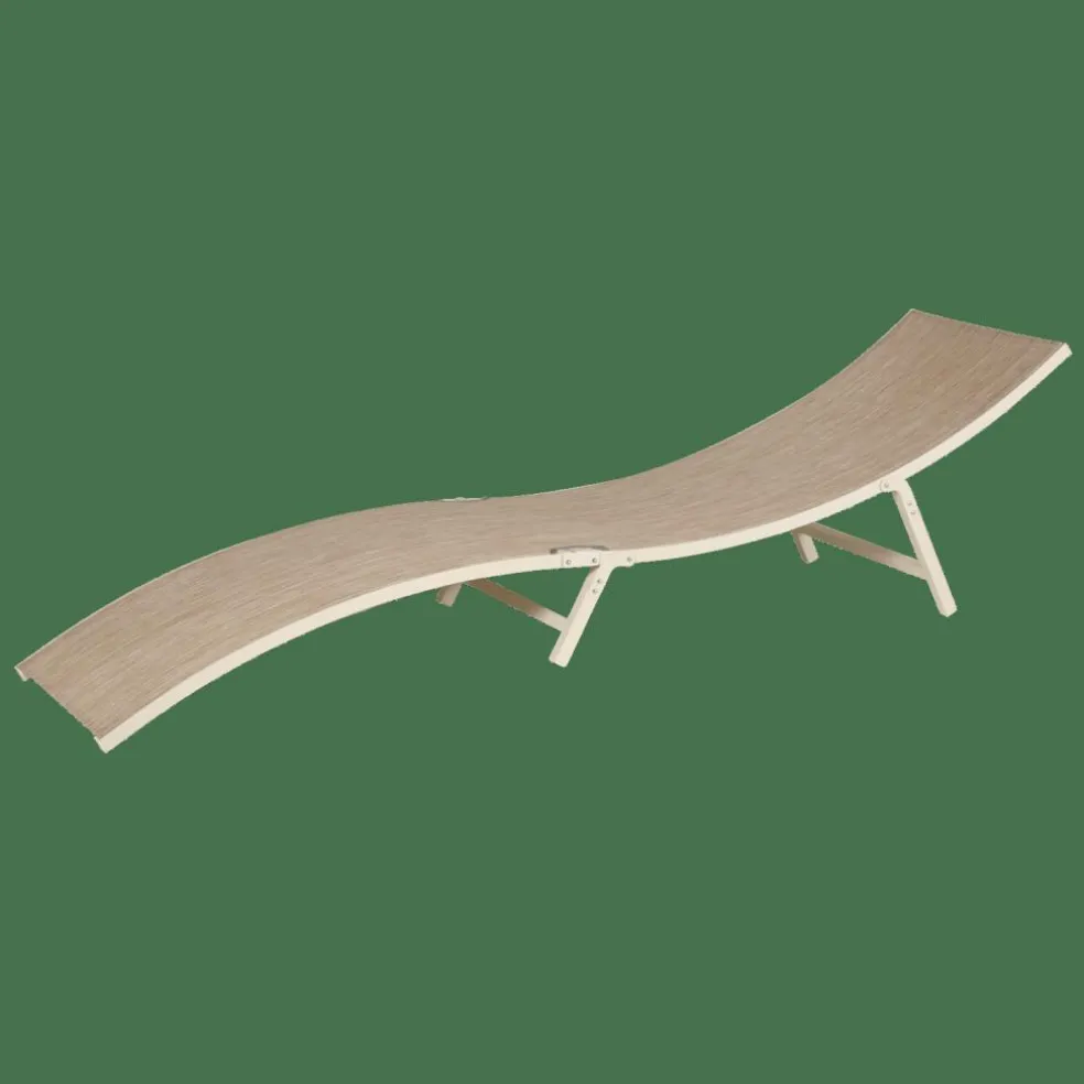 SILVES Chaise Longue Set De 2 Sable