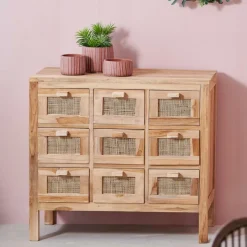 TECK Meuble De Pharmacie Naturel